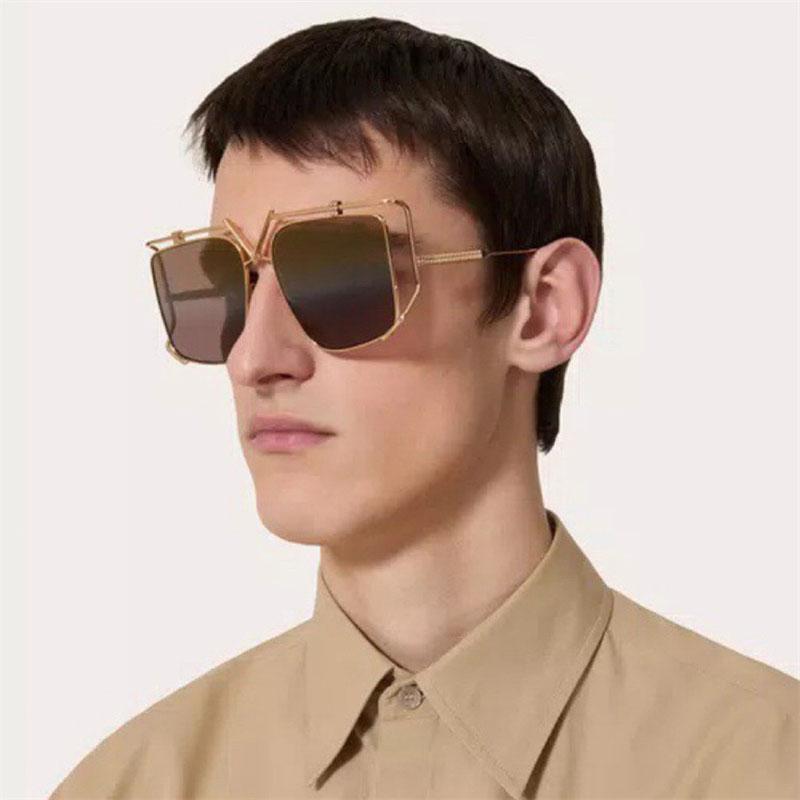 Oversized Sunglasses Women For Men Vintage Sun Glasses Punk Popular Outdoor Luxury Brand Designer Metal Hollow Eyewear Uv400