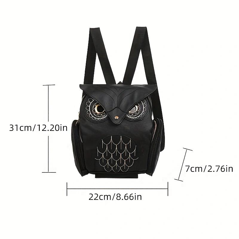 Owl Double Shoulder Bag for Women, PU Personalized Small Backpack, Travel Bag, Student Backpack.