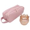 Pink Cloth Multilayer Pencil Case Large Capacity Solid Color Pencil Pouch  Kids Children
