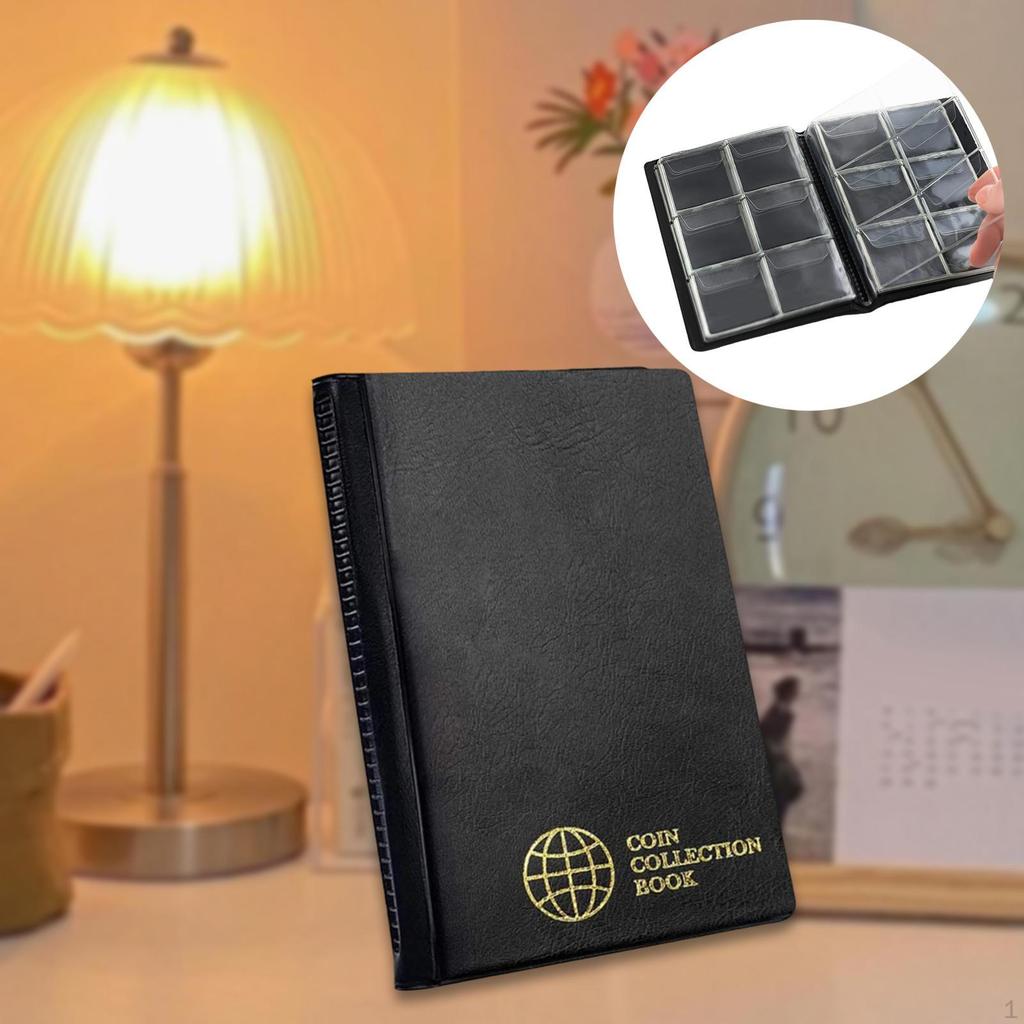 Організатор для альбомів для монет для колекціонерів, 60 кишенькових папок для зберігання валюти та пенні