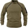 Felpa con colletto alto in pile da uomo, autunno inverno, calda, larga, tinta unita, traspirante, pullover tattico da esterno per l'uso quotidiano