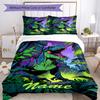 3pcs Custom Name Dinosaur Bedding Set Duvet Cover Closure Includes 1 Duvet Cover & 2 Pillowcases, Soft and Comfortable for All Seasons.