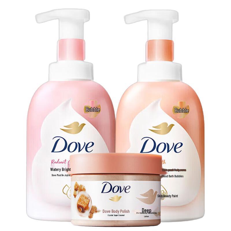 Dove Cherry Peach Shower Foam & Coconut Sugar Scrub Set