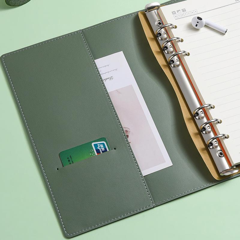 Leather Softcover Loose-Leaf Notebook with Snap Button - A5/A6 Diary & Journal