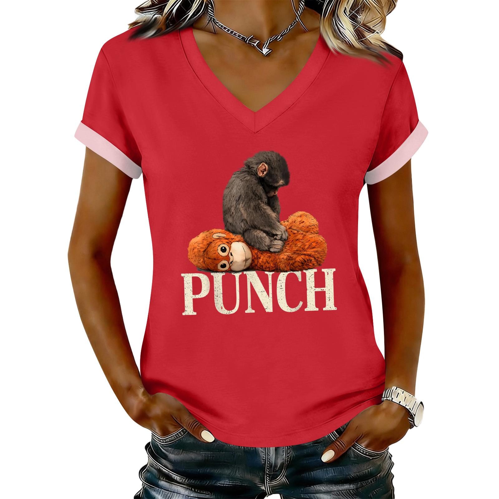 

Women s Casual Printed T-Shirt V Neck Pullover Short Sleeve Top XL