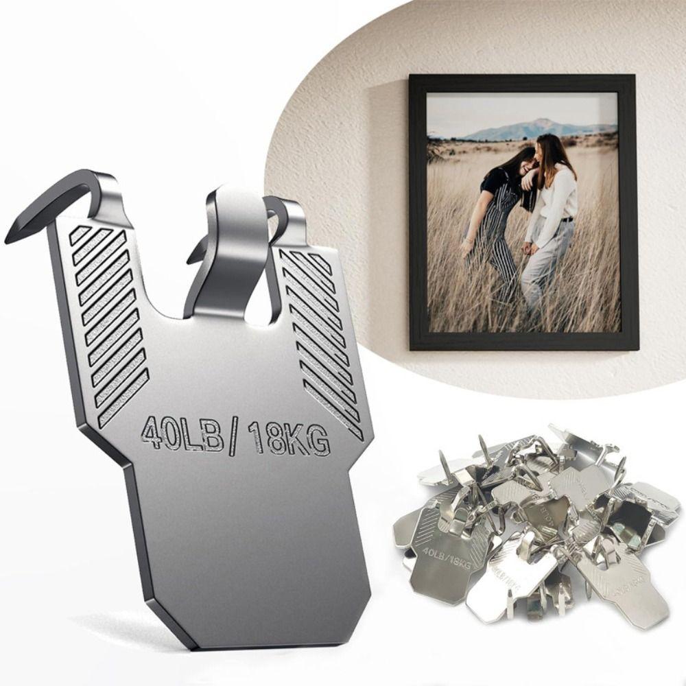 10pcs Large Size Claw Picture Hangers Damage-Free Heavy Duty No Damage Wall Hooks Secure Support Up To 40 Pounds