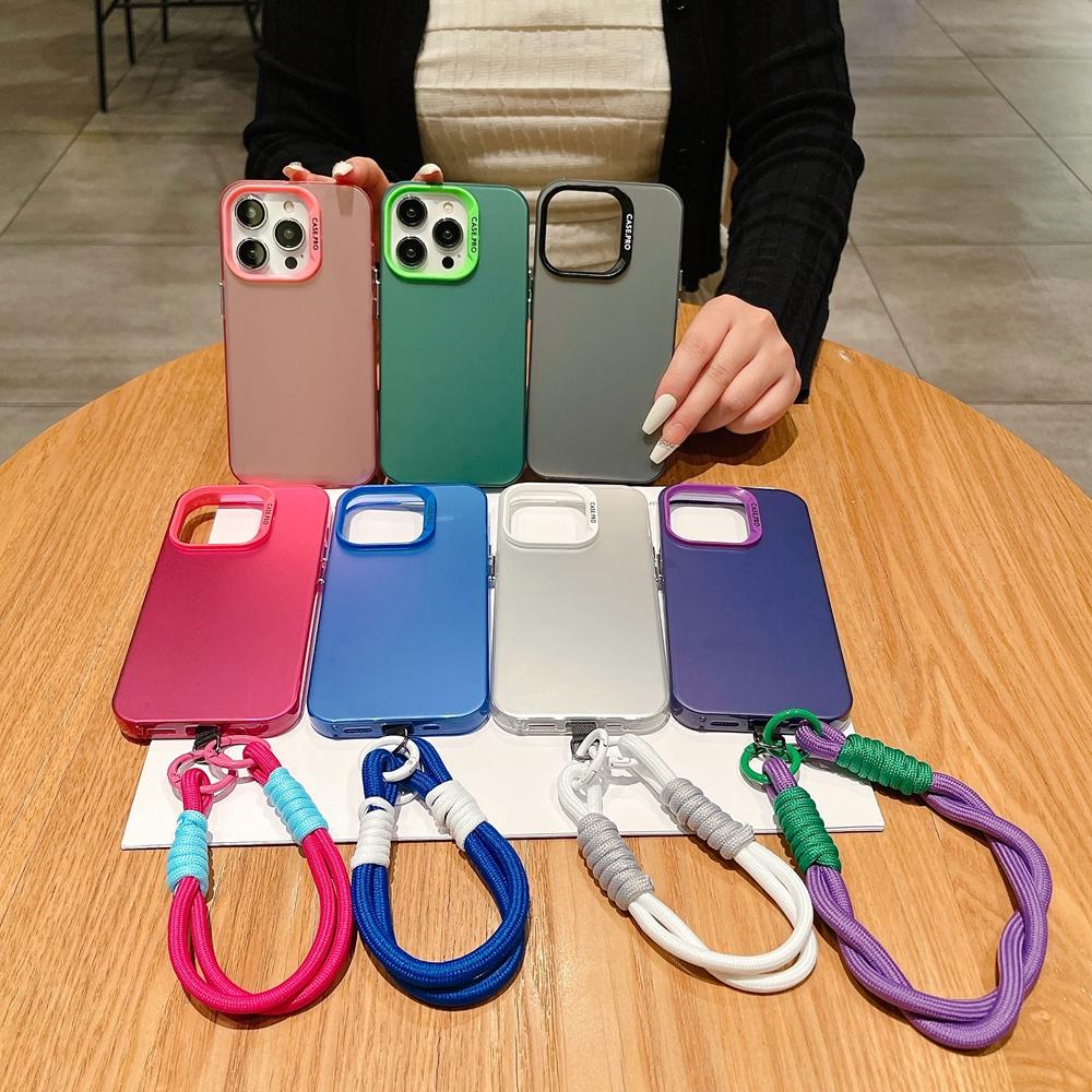Laccetto Braccialetto Moda Silicone Metallico Aurora Opaco Nuova Custodia Per iPhone 15 14 13 12 11 Pro Max X XS XR Morbida Antiurto