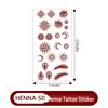 Lace Brown Waterproof Henna Flower Tattoo Stickers for Hands