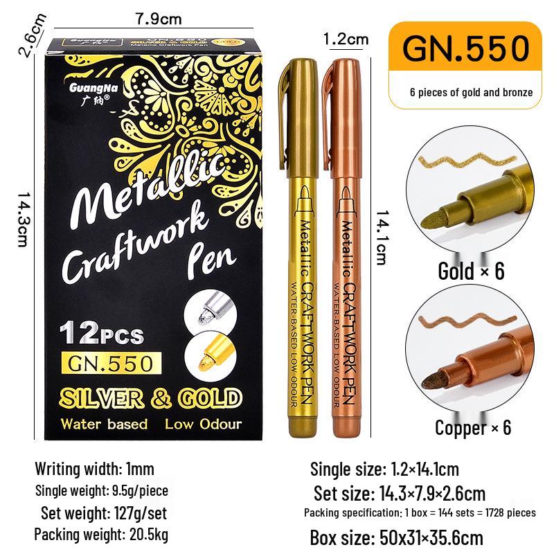 Metallic Color Craft & Graffiti Soft Tip Pen - 550B Signature & Sealing Wax DIY Marker