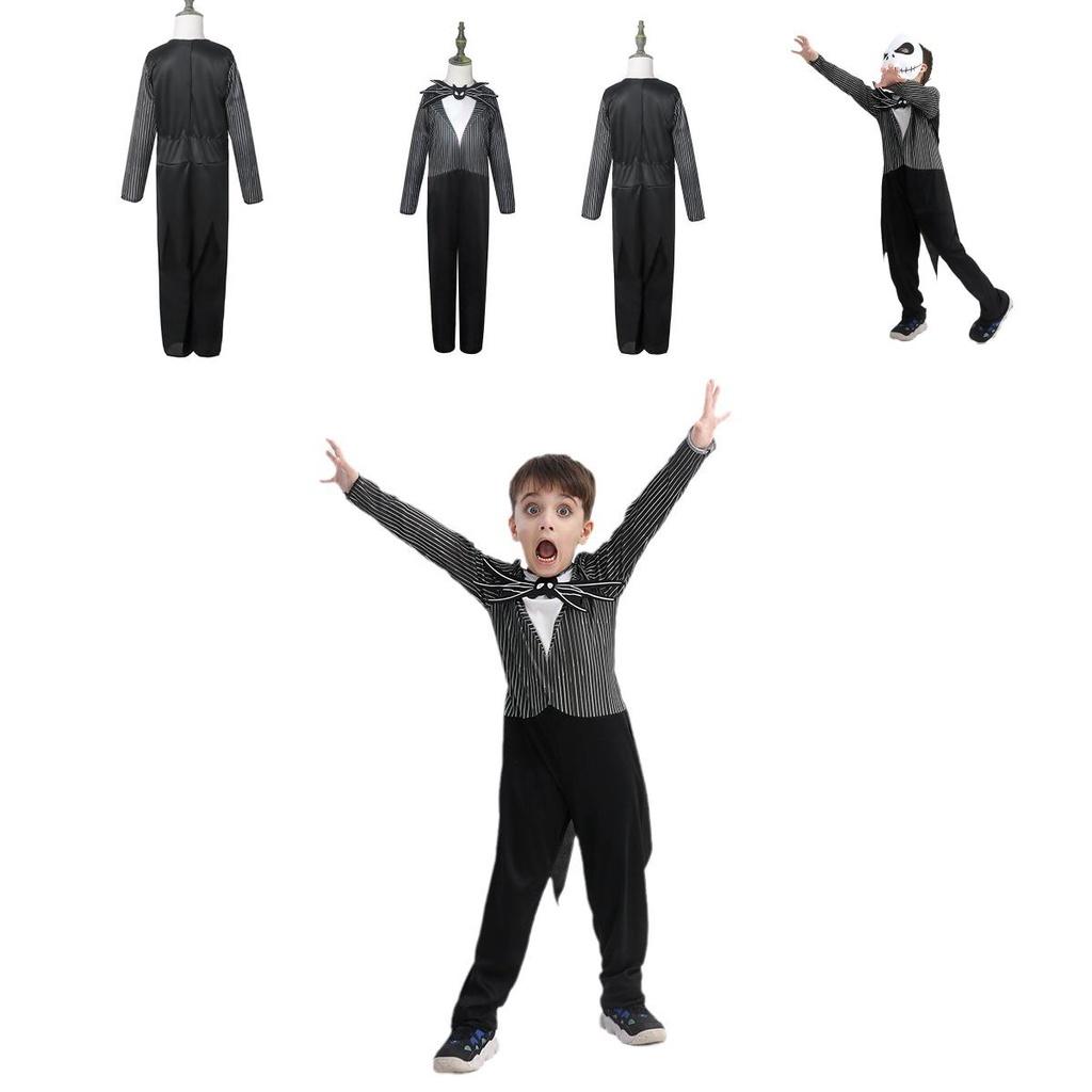 Jack Skellington Cosplay Costume Halloween Party Outfit For Boys