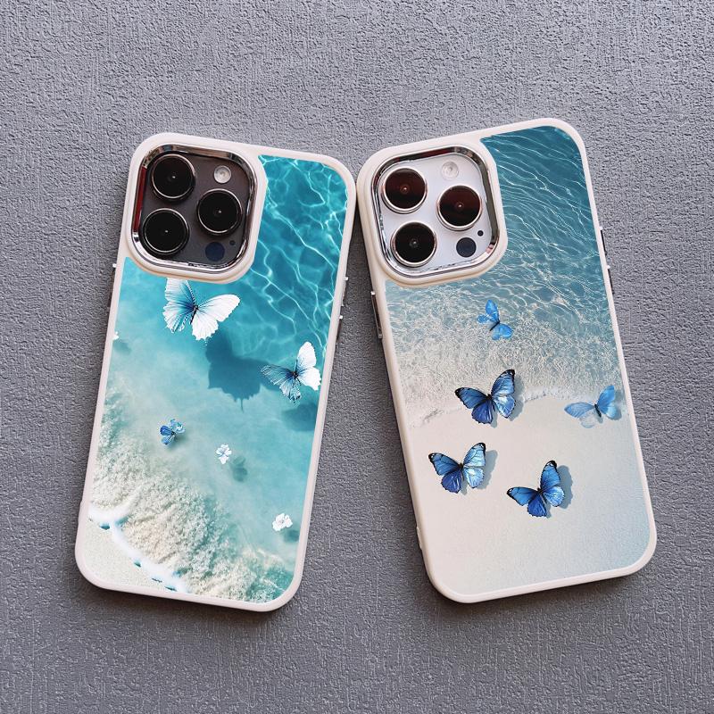 Modrý motýl Oceánské vlny Pouzdro na telefon Pro iPhone 14 13 12 11 Pro Max 16 15 Pro Max Plus 7 8 Plus SE 2020 XR XS X Silikonový kryt