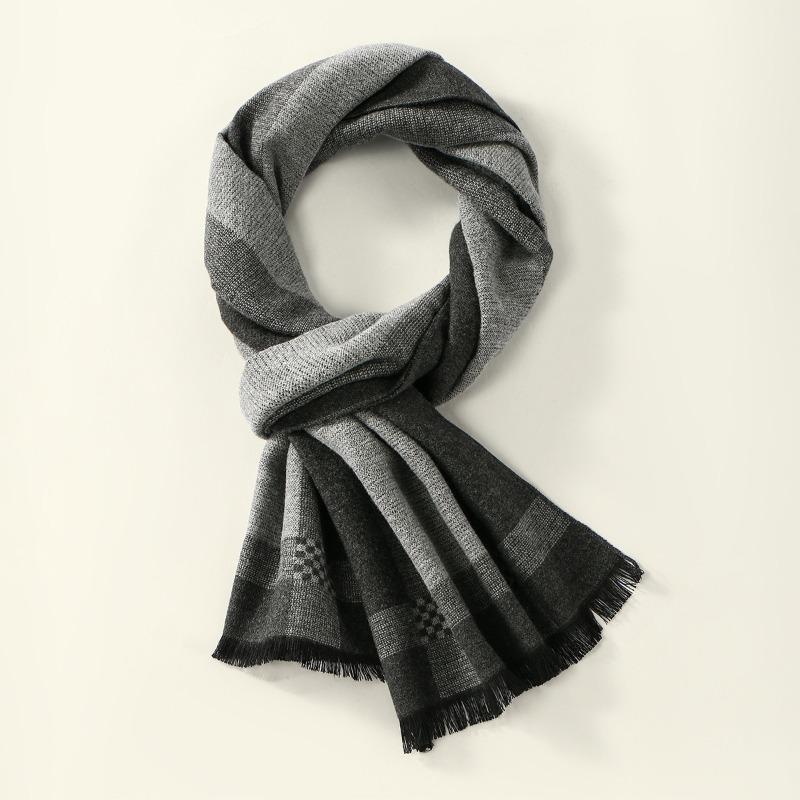 Autumn and winter new hot-selling men's striped imitation cashmere versatile scarf simple warm shawl windproof scarf
