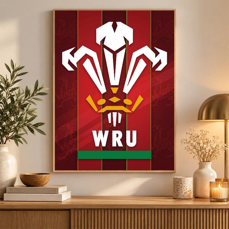 Wales Rugby Diamond Painting Kit 5D Full Drill DIY Diamond Mosaic Wall Art Home Decor