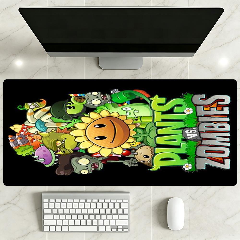 Plants Vs. Zombies Large Mouse Pad Desk Mouse Pad Study Desk Mat Non-Slip Rubber Base Office Desk Accessory