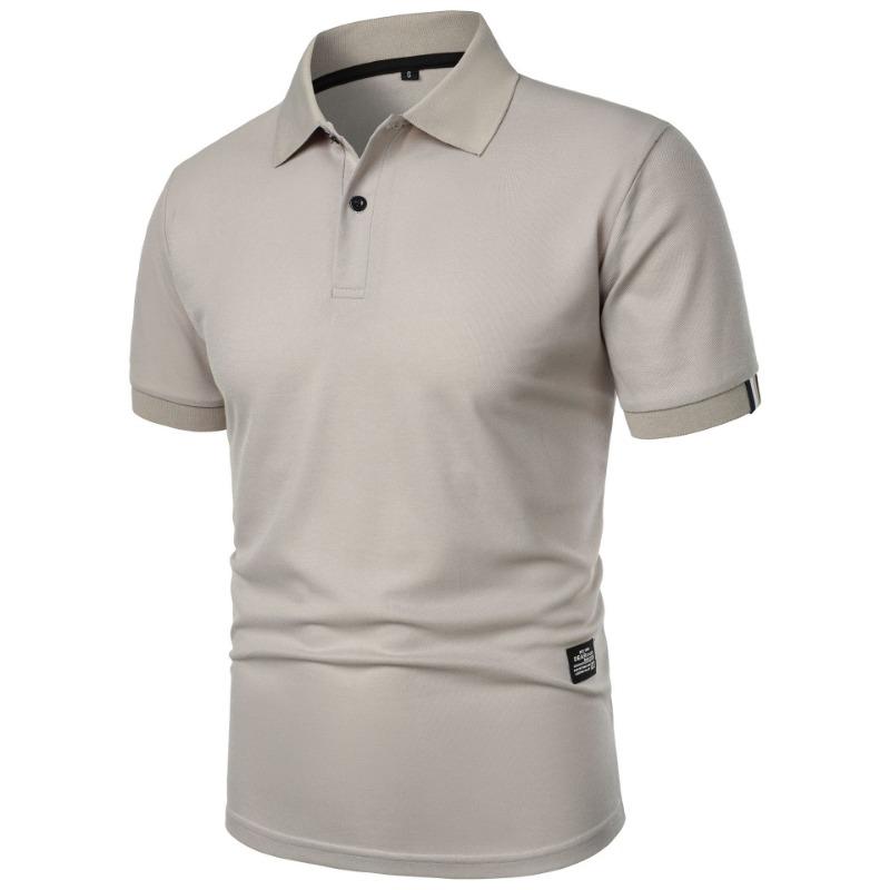 

New Solid Color Polo Shirt Men s Short Sleeve Button Tshirts Lapel Lightweight Streetwear Sport Casual Tops XXXL світло-сірий колір