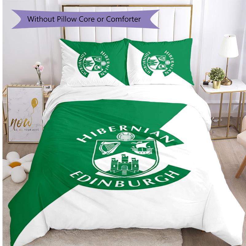 Hibernian FC Set Lenzuola Stampato 3 Pezzi Copripiumino Traspirante con Federe Biancheria da Letto Decorativa per Camera da Letto Casa