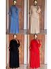 Abito Elegante Manica Lunga Taglie Forti Donna Girocollo Slim Fit Maxi Abito Vendita all'Ingrosso