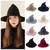 Wool Wool Bucket Hat Korean Halloween Hat Vintage Witch Hat  Girl