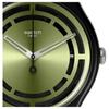 SWATCH Gent Series New Gent Series Quartz Movement Minimalist Green Light Swiss Watch 47.4mm Green Dial Plant Ceramic Case Silicone Strap SO32B117