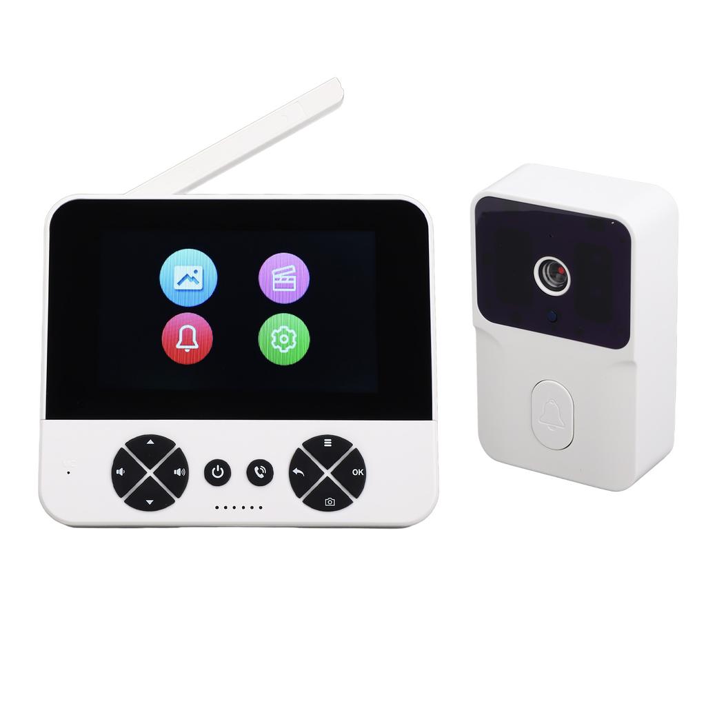 Wireless Video Doorbell System Dual Way Intercom 492.1ft Range Video Doorbell Camera with 4.3 Inch