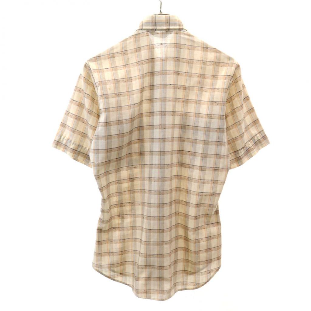 Levi's 70s Vintage Short Sleeve Check Shirt S Beige Men's Used
