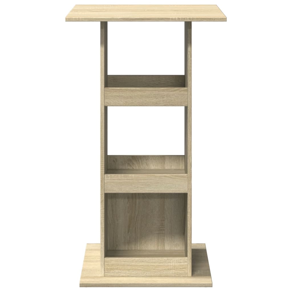 Bar Table with Shelves Sonoma Oak Finish 60 X 60 X 102 Cm Particleboard