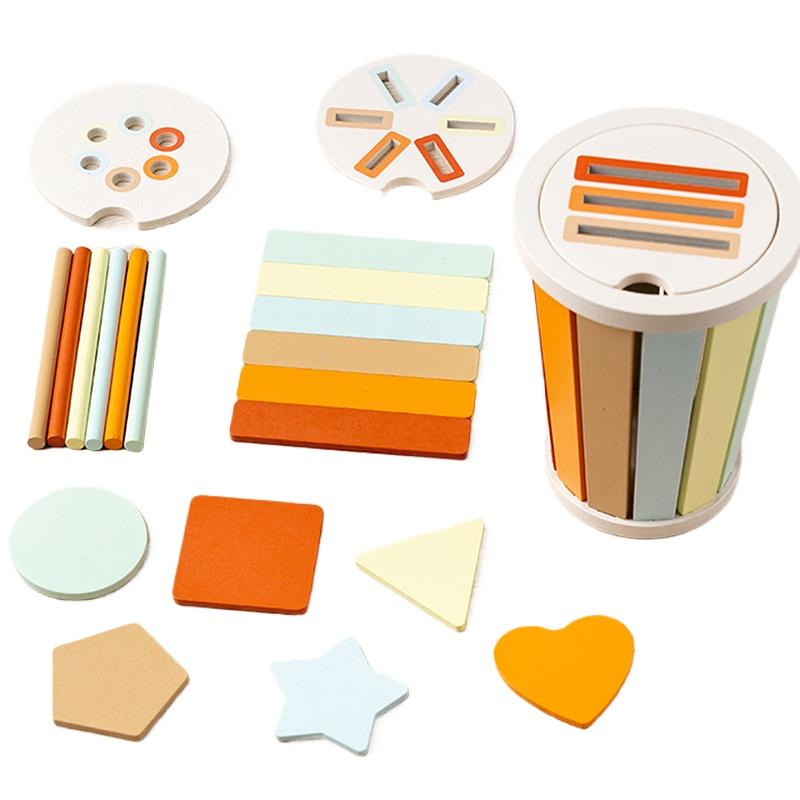 

Монтессори Игрушки для сортировки по цветам и сопоставлениям, Деревянная игрушка для распознавания форм, Детские математические развивающие игрушки для малышей