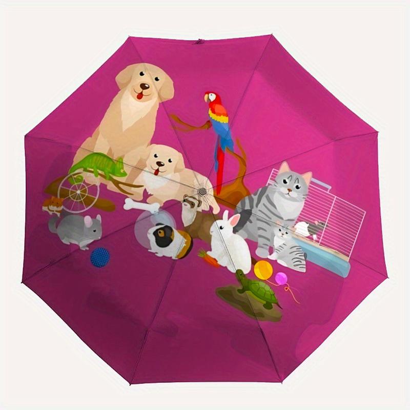 

1pc Pet Pattern Automatic Open/Close Umbrella, Portable Folding umbrella for Everyday Use yy250826054