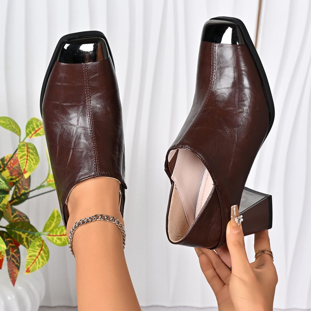 Fashion Women High Heel Loafers Square Toe Sexy Shoes Woman Retro Fad Designer New Brand Luxury Pumps Hot Sale Zapatillas De Mujer