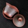 Hovering Zisha Tea Tureen, Semi Handmade Teaware for Brewing Tea, Gaiwan with Lid, Saucer, Household Ceramic Drinkware, Creative