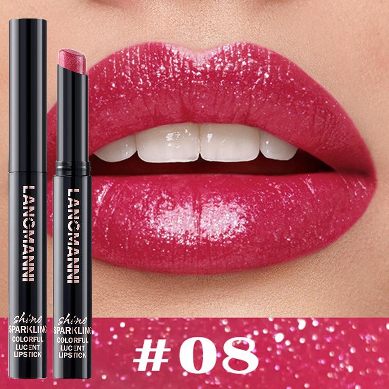 Rossetto perlescente al diamante, impermeabile, a lunga tenuta, antiaderente, opaco, vellutato, lucido, labbra rosse sexy, cosmetici per il trucco