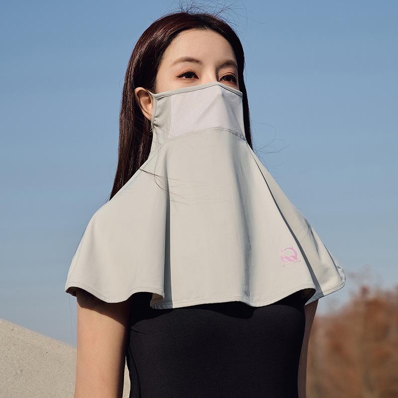 Sunscreen mask, neck protection for women, summer UV protection, thin breathable face shade, sunscreen veil, nylon sunscreen, shawl, mask.