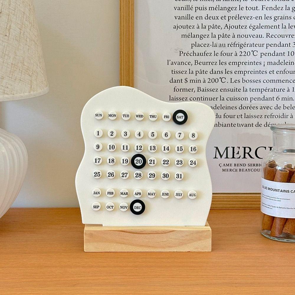 DIY Wood Perpetual Calendar Cute Calendar Ornaments Fashion Montessori Calendar  Home Office Desk