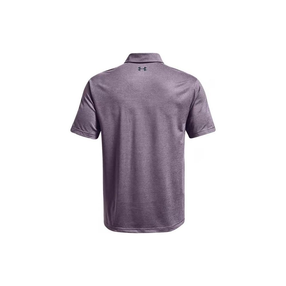 Under Armour Solid Color Straight Cut Short Sleeve Polo Shirt Men tops Gray 1351131-033