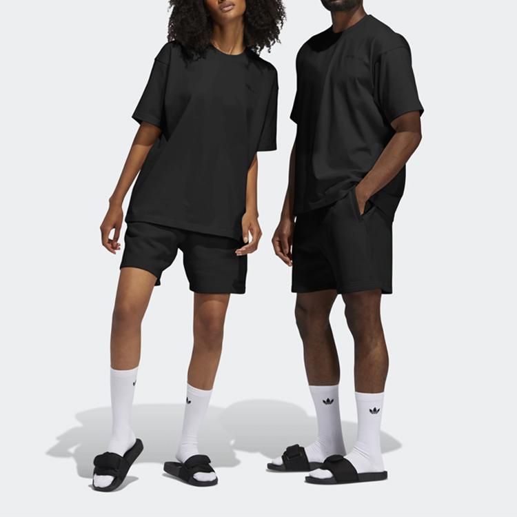 Adidas Originals Trefoil X Pharrell Williams Collab Solid Drawstring Shorts Men Bottoms Black GM1952