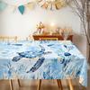 Watercolor Ocean Rectangle Table Cloth for Table Decor Kitchen Dining Waterproof Reusable Tablecloth for Table Indoor Outdoor