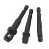 3Pcs Socket Adapter 12in 38in 14in Hex Shank Chrome Vanadium Steel Tool Set Kit