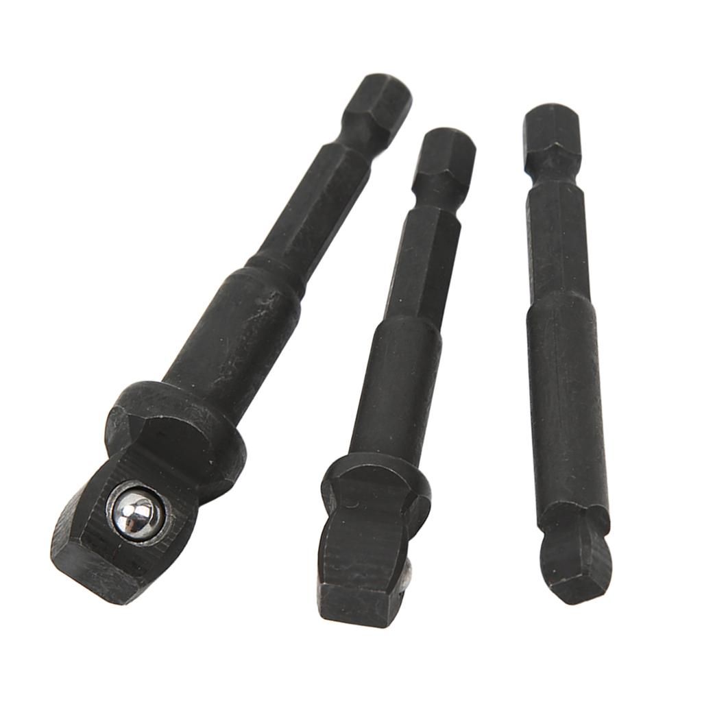 3Pcs Socket Adapter 12in 38in 14in Hex Shank Chrome Vanadium Steel Tool Set Kit