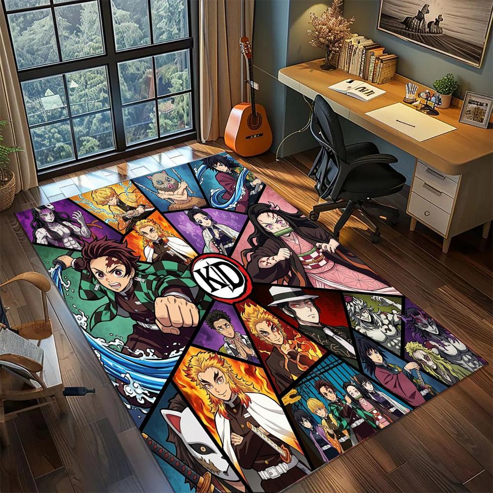 Demon Slayer Tanjiro Washable Large Area Floor Mat Non Slip Rug Carpet Gamer Bedroom Home Decoration.-TING