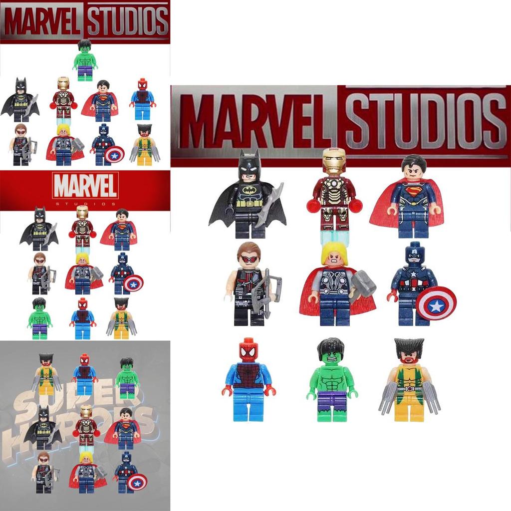 Marvel Superhero Series Building Blocks Abs Plastic Toy Figures Set Of 9 4.5cm Height
