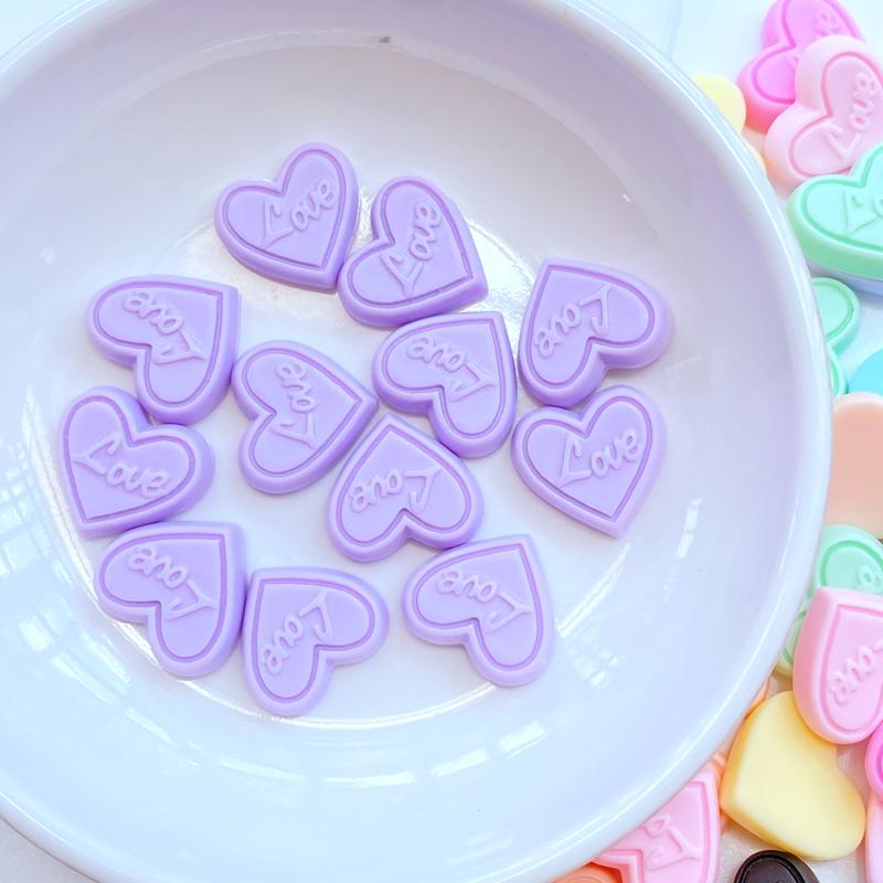 20 Stück Neue Niedliche Mini Herz Harz Flatback Cabochon Scrapbook Kawaii Verzierungen Zubehör