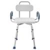 Swivel Shower Chair with Arms and Back, 180 kg Load Heavy Duty Bench Seat for Inside Shower Stall and Bathtub, Height Adjustable Bathroom Bath Tub