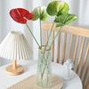27.5" Artificial Anthurium Flowers with Stem Fake Flower Vase Filler Real Touch Faux Floral Arrangement for Table Centerpiece Wedding Home Decor