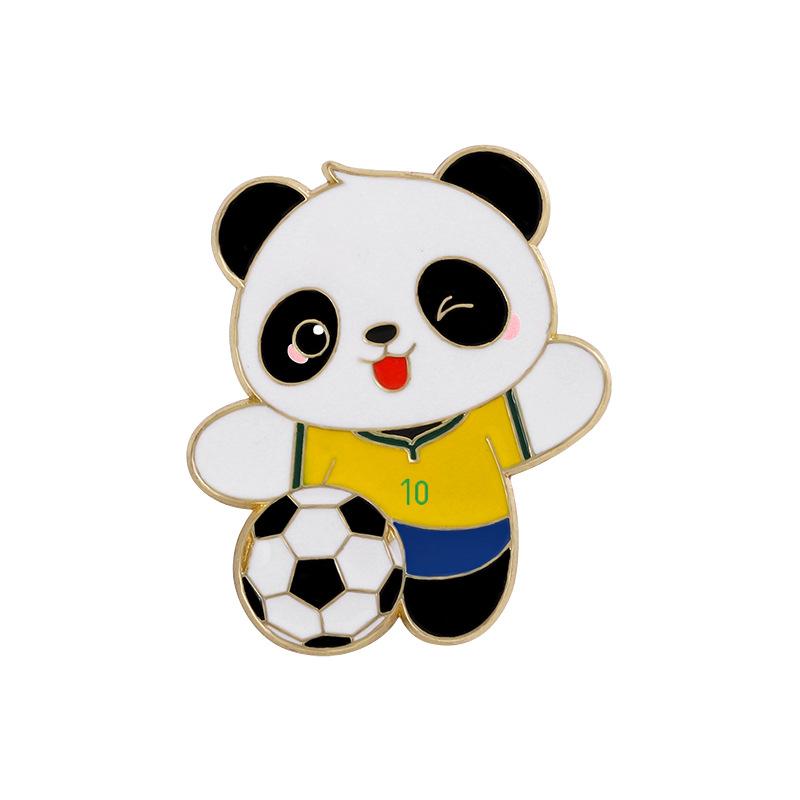 2026 World Cup Panda Football Badge Cute Cartoon Animal Sports Games Souvenir Brooch Pin