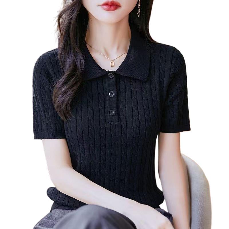 High-Quality Slim Fit Polo Knitwear - Stylish Summer Short Sleeve