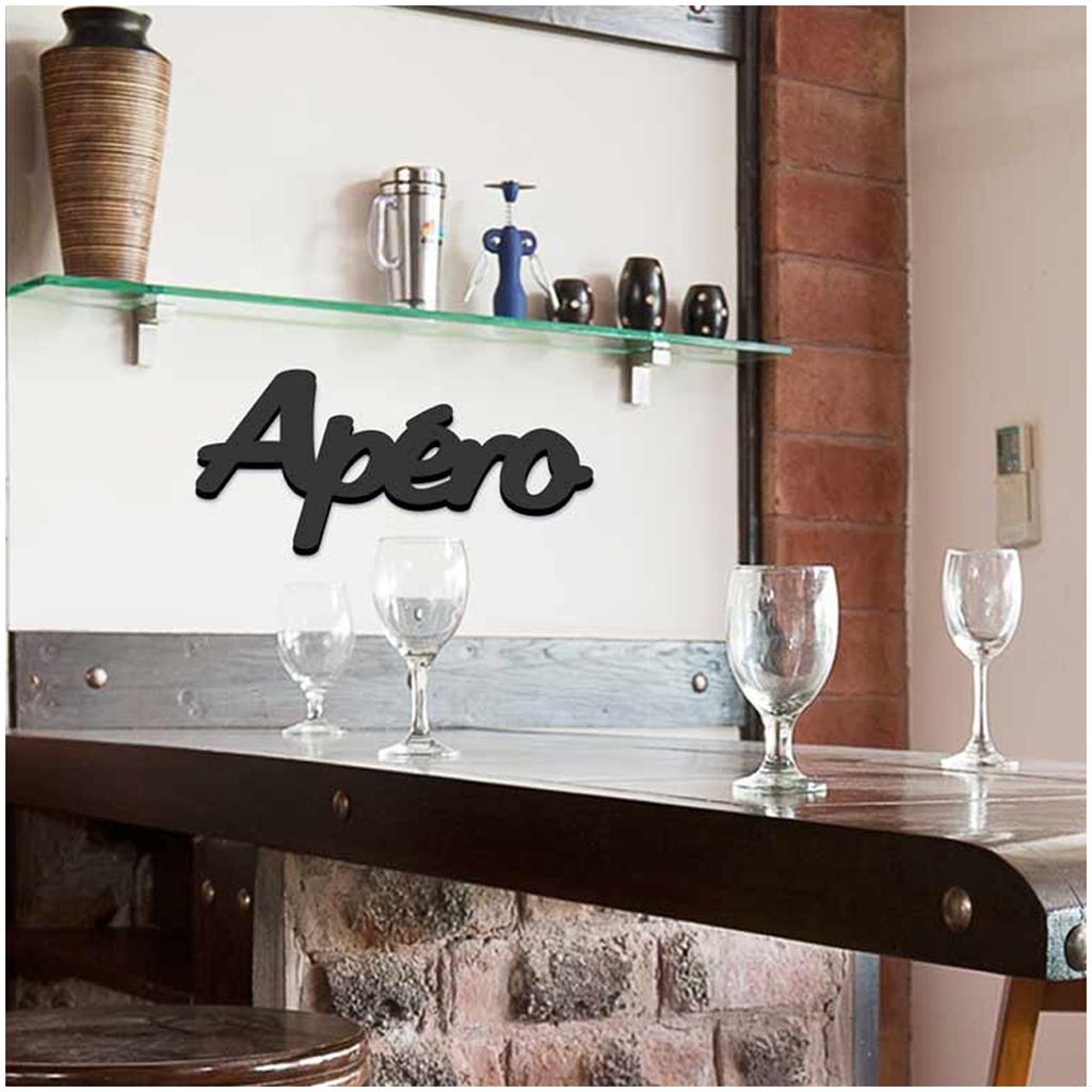 Les Trésors De Lily [Q6562] - 3D Wooden Decorative Word 'Aperitif' Black - 30x13. 5x1. 5cm