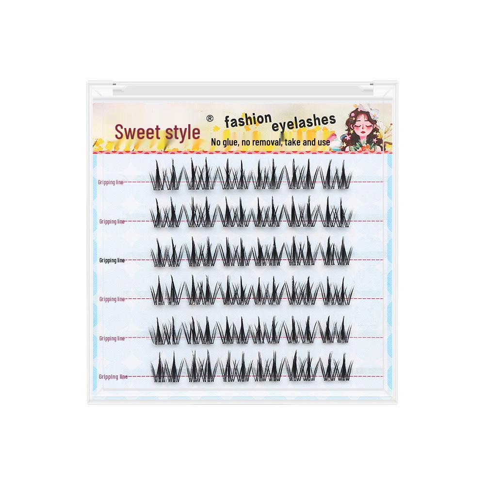 

Накладные ресницы на двойном креплении без клея: Дизайн «Подсолнух и колос пшеницы» для начинающих Glue-Free Stemless Dense 6 Rows