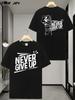 "Never Give Up" Graphic T-shirt with Bold Handprint Design - Breathable Quick-Dry 180gsm Casual Short Sleeve
