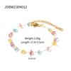Women Colored Natural Stone Beaded Necklace And Bracelet Set Light Luxury Fashion Jewelry