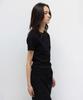 INSILENCE WOMEN Washed Rib Half Sleeve Black